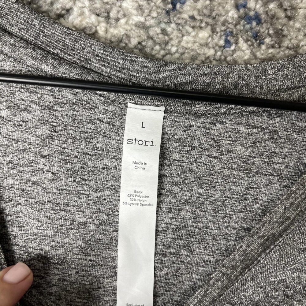 Stori Shirt Mens Large Gray Icon Tech SS Onyx Athletic Performance Stretch Tee - Picture 4 of 7